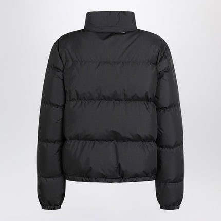 Burberry Black zip-up puffer jacket with Check detail