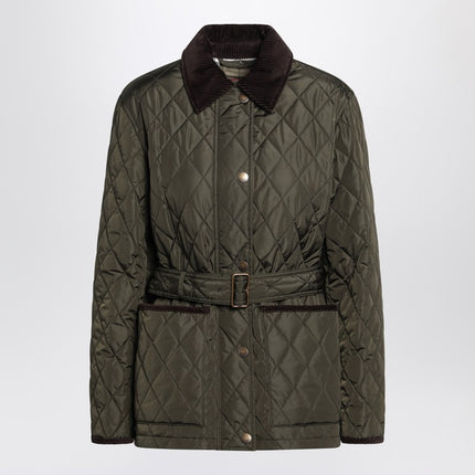 Burberry Dark green quilted nylon jacket
