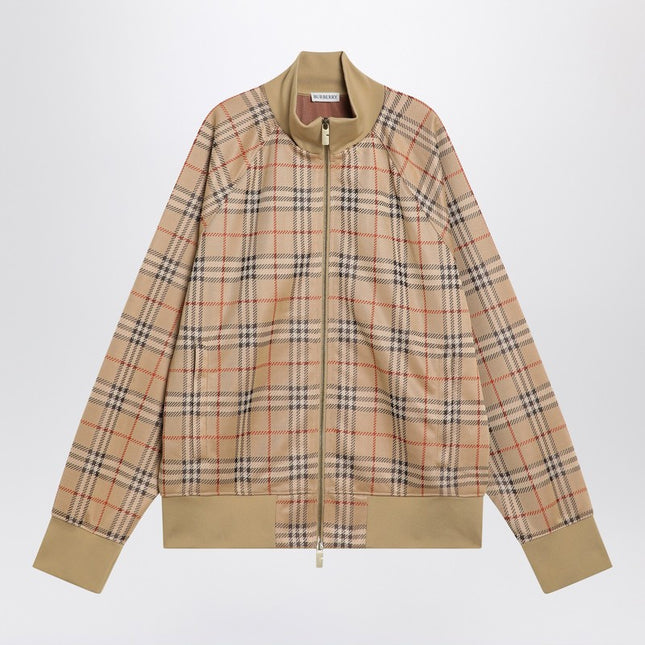 Burberry Beige sweatshirt with Check motif in jacquard