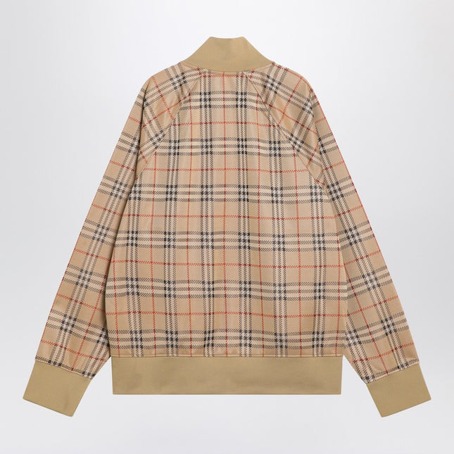 Burberry Beige sweatshirt with Check motif in jacquard