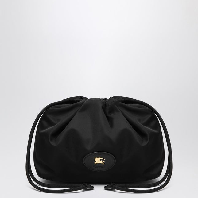 Burberry Reversible pouch in black nylon with Check pattern