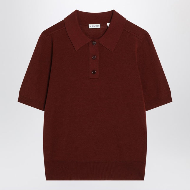Burberry Bordeaux wool polo shirt