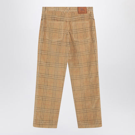 Burberry Sand-coloured check corduroy trousers