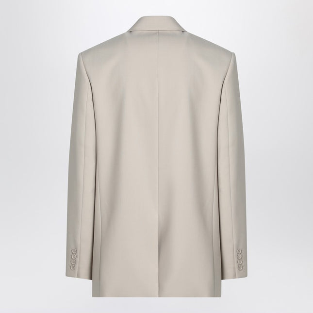 Saint Laurent Light beige single-breasted wool jacket