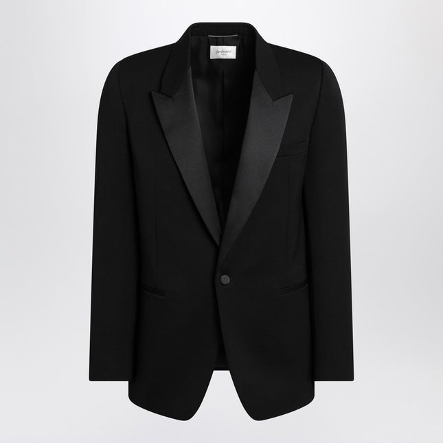 Saint Laurent Black grain de poudre tuxedo jacket