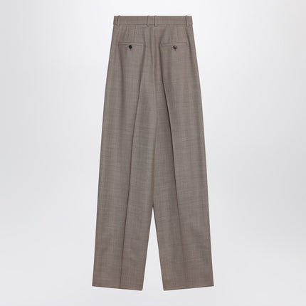 Saint Laurent Wide taupe beige wool trousers