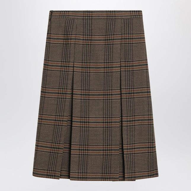 Saint Laurent Prince of Wales wool midi skirt