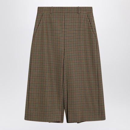 Saint Laurent Checked wool culotte skirt