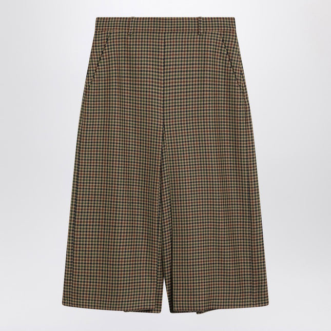 Saint Laurent Checked wool culotte skirt