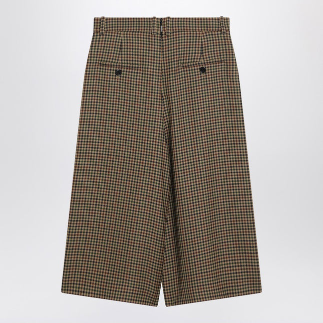 Saint Laurent Checked wool culotte skirt