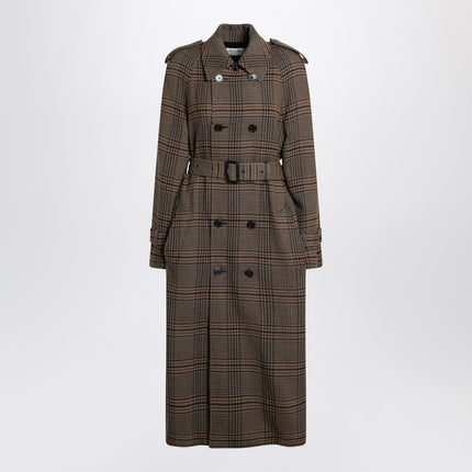 Saint Laurent Double-breasted coat in Prince of Wales wool