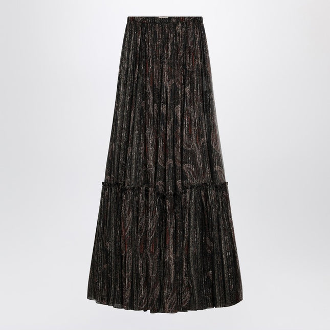 Saint Laurent Ruffled skirt with Paisley print