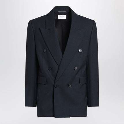 Saint Laurent Double-breasted navy blue wool jacket