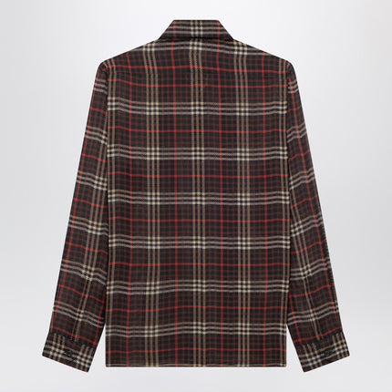 Saint Laurent Cassandre tartan silk crêpe shirt