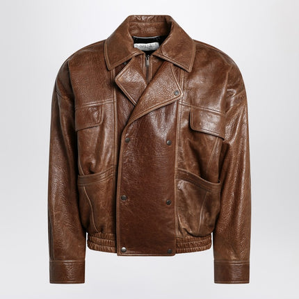 Saint Laurent Brown leather bomber