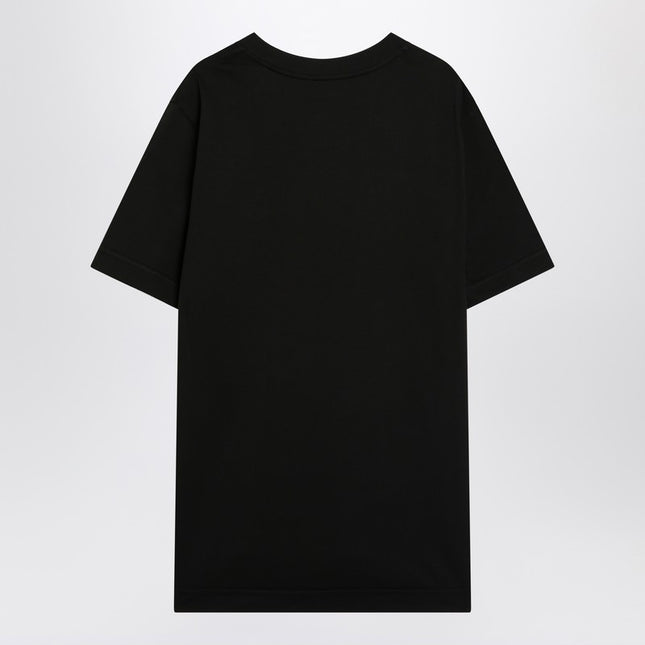 Moncler Black cotton T-shirt with logo patch