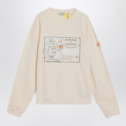 Moncler Genius Ivory white cotton sweatshirt