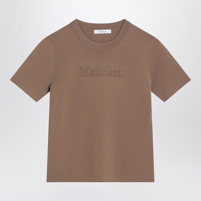 Max Mara Hazelnut-coloured T-shirt in viscose crêpe