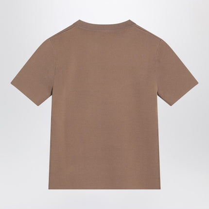 Max Mara Hazelnut-coloured T-shirt in viscose crêpe