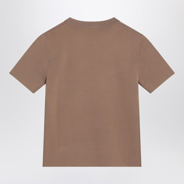 Max Mara Hazelnut-coloured T-shirt in viscose crêpe
