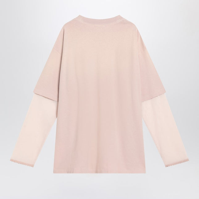 Acne Studios Pink violet layered T-shirt with print