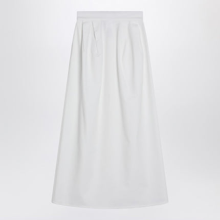 Max Mara Wide white gabardine skirt