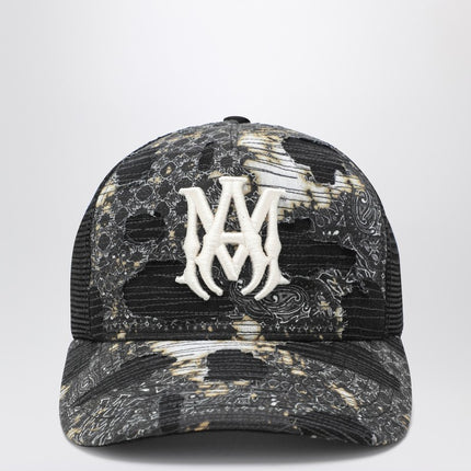 AMIRI Black bandana trucker hat