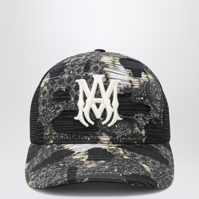 AMIRI Black bandana trucker hat
