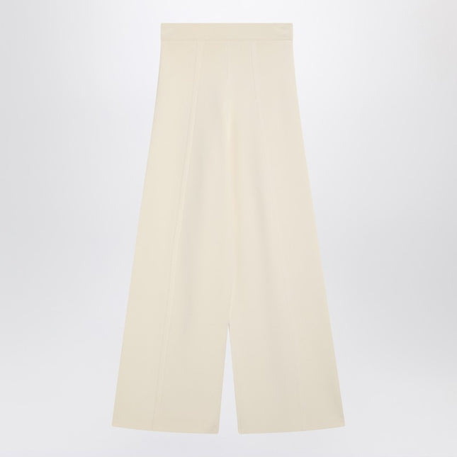 Max Mara Ivory wide leg pants in viscose knit