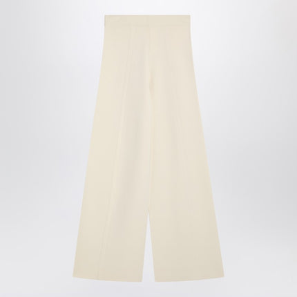 Max Mara Ivory wide leg pants in viscose knit