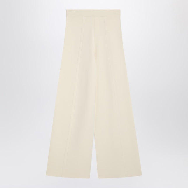 Max Mara Ivory wide leg pants in viscose knit