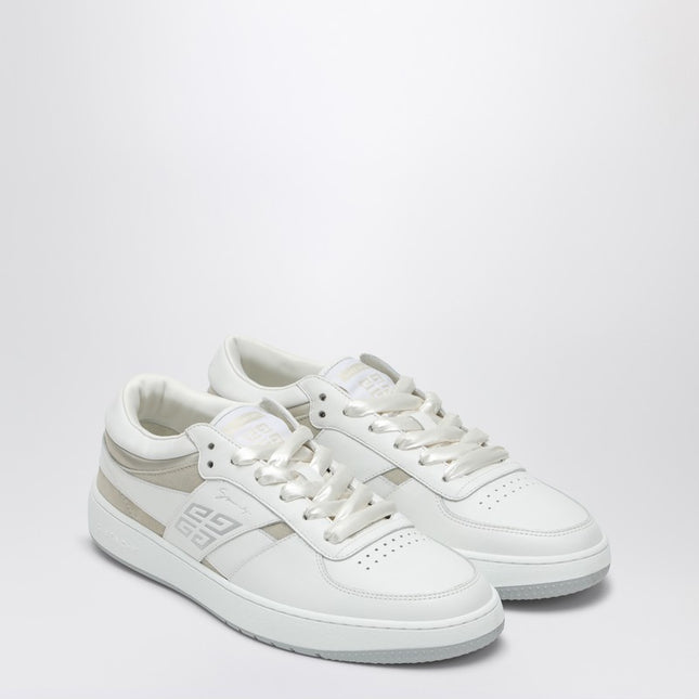Givenchy White/beige leather and suede sneakers 4G
