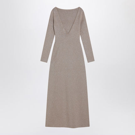 Max Mara Pianoforte Beige dress in viscose and lurex yarn