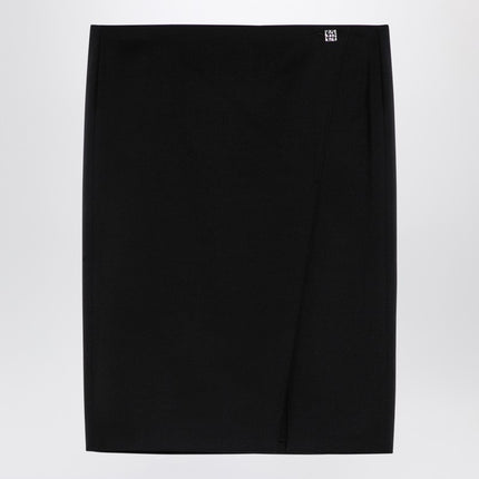 Givenchy Black wool skirt with metal button 4G