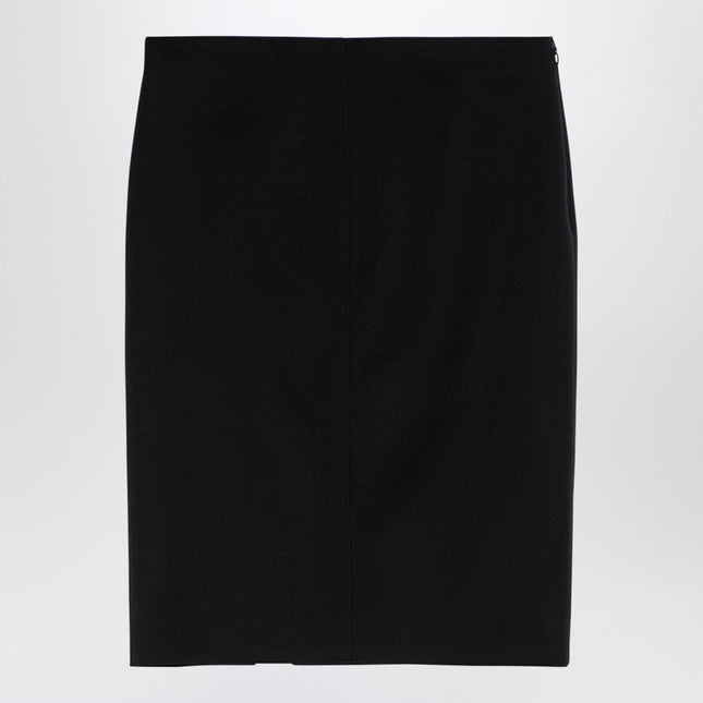 Givenchy Black wool skirt with metal button 4G