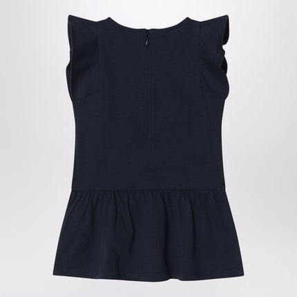 Chloé Navy blue cotton dress with logo