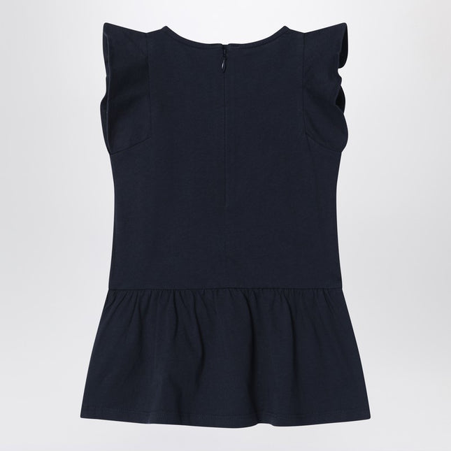 Chloé Navy blue cotton dress with logo