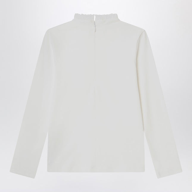 Chloé White top with high neck and ruffles