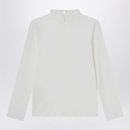 Chloé White top with high neck and ruffles
