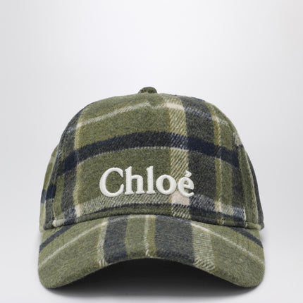 Chloé Dark green check baseball cap