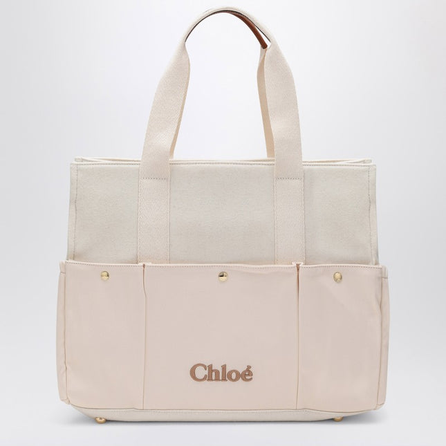 Chloé Ivory diaper bag with logo
