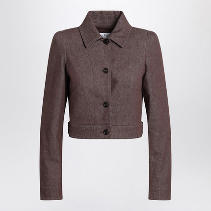 Max Mara Cropped brown denim-effect jacket