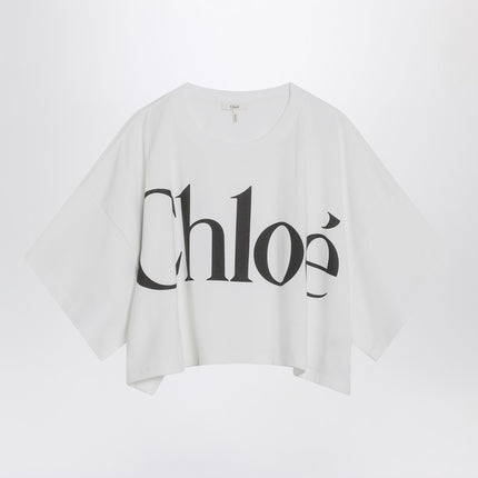 Chloé White boxy T-shirt with logo print