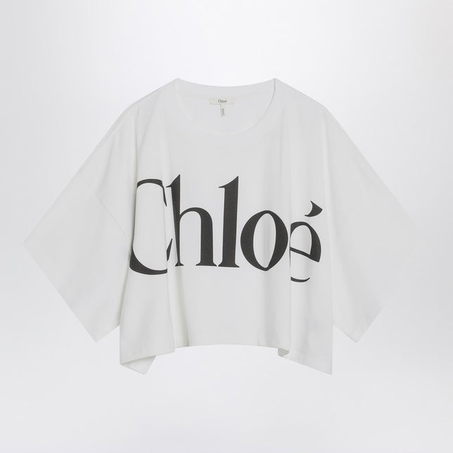 Chloé White boxy T-shirt with logo print