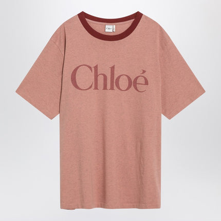 Chloé Pink cotton T-shirt with logo