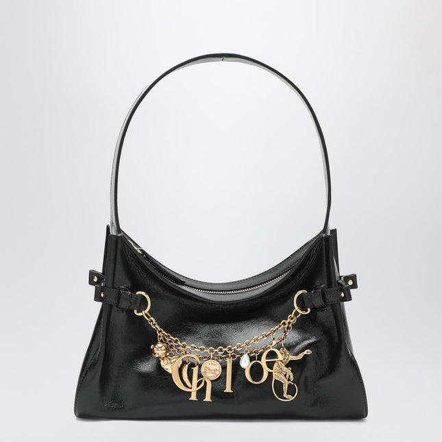 Black leather Chloé Charms Hobo bag