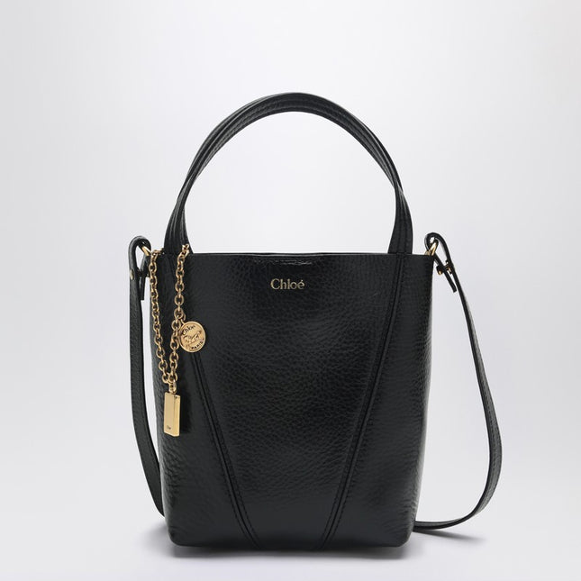 Chloé Small Spin black leather tote bag