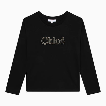 Chloé Black crew-neck T-shirt with logo
