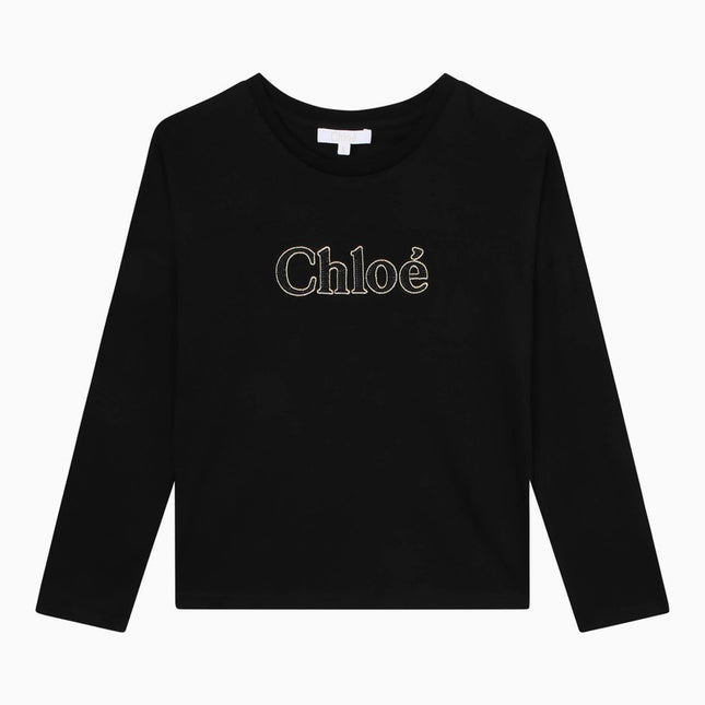 Chloé Black crew-neck T-shirt with logo
