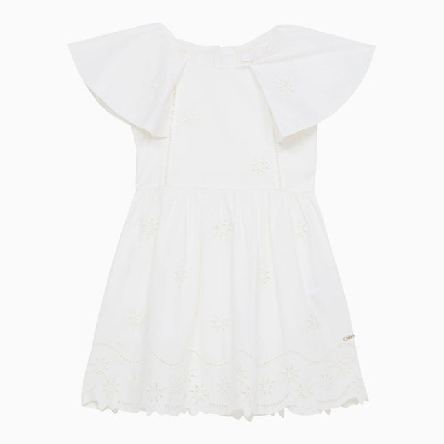 Chloé White cotton dress with embroidery